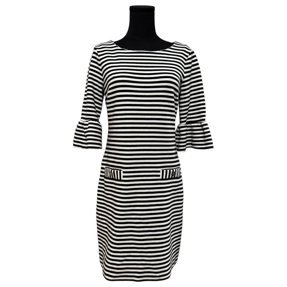 Lilly Pulitzer Alden Dress Striped Stripes Half Sleeve Black & White Small